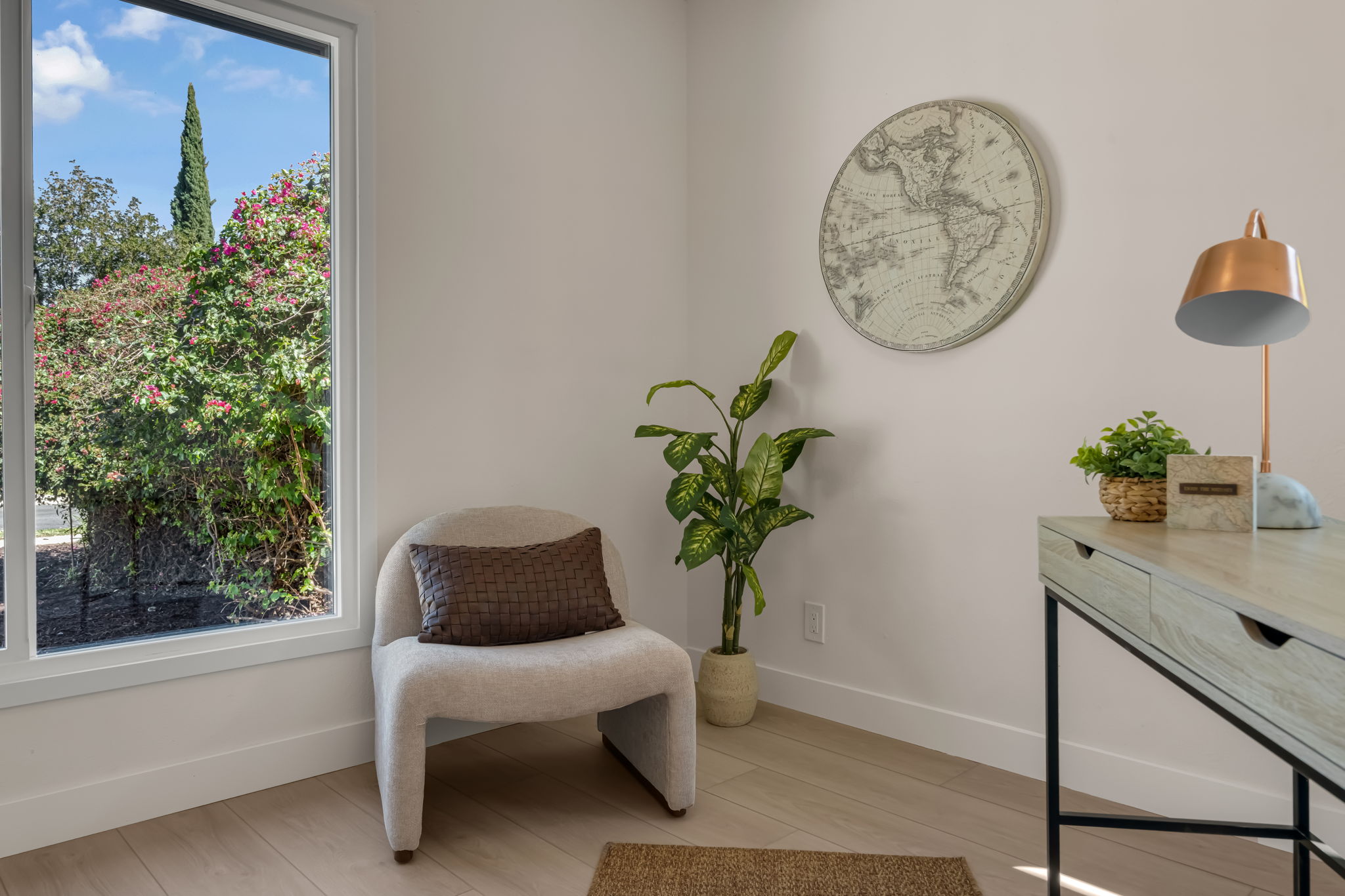 Office space with desk setup